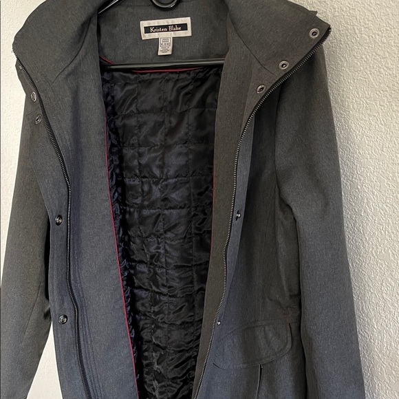 Kristen Blake Charcoal Hooded Trench Coat - Picture 3 of 3